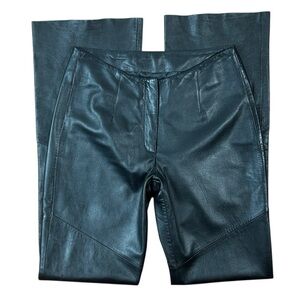 Wilson's Leather Pelle Studio Black Leather wide Leg Pants size 4